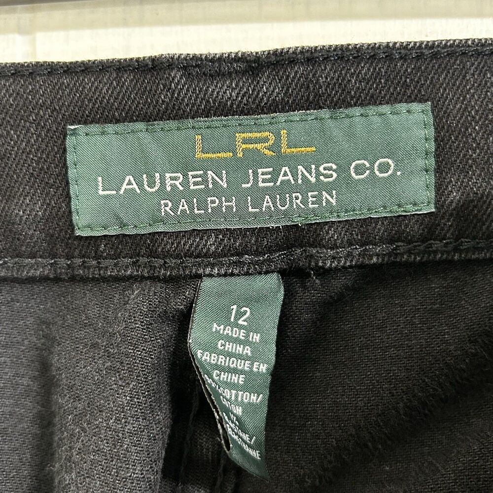 Ralph Lauren Straight Jeans Women’s size 12 Black Mid-Rise Pockets Denim Jeans - Picture 10 of 16